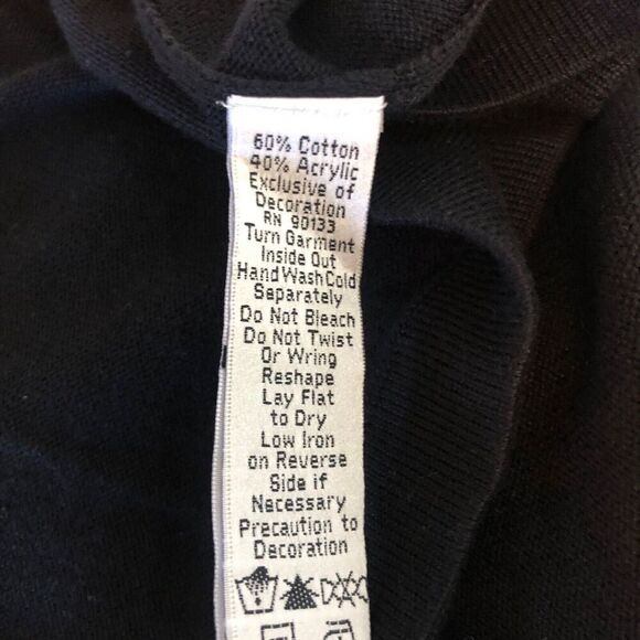 Quacker Factory Sweater Womens 3X  Black Sequined Crew Neck Elegant Sparkle - Picture 11 of 11